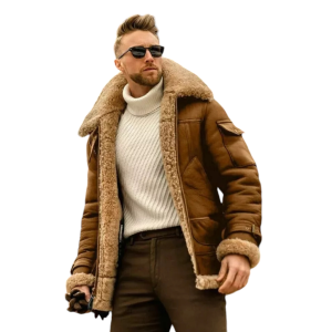 leather fur jacket for men