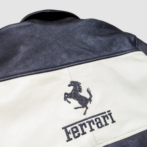 Ferrari Racing F1 Leather Bomber Jacket