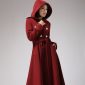 Hooded wool coat