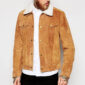 fur-lined suede jacket